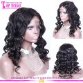 7a Virgin peruvian virgin human hair wig natural color wave peruvian full lace wig